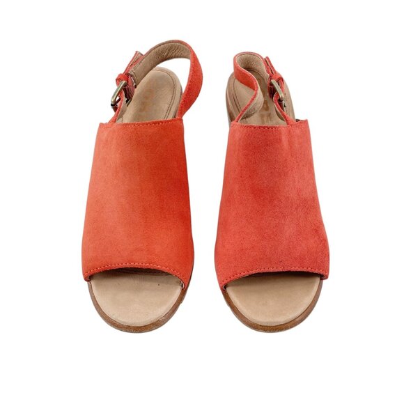 Sorel Nadia Slingback Block Heeled Orange Suede Sandals Heels Womens Size 8 - Picture 4 of 7